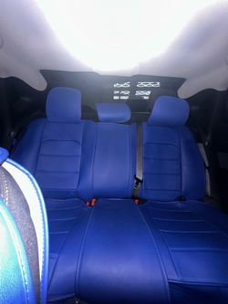 💙 Blue Synthetic Leather Rear Seat Covers — Like New