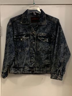 ROLLING STONES DENIM BIKER JACKET ORIGINAL DISTRESSED DENIM ADULT SMALL
