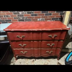 vintage red dresser