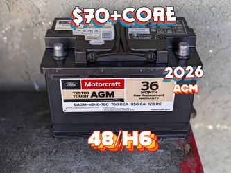 AGM Car Battery Group Size 48/H6