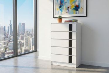 Modern White and Black Chest of Drawers