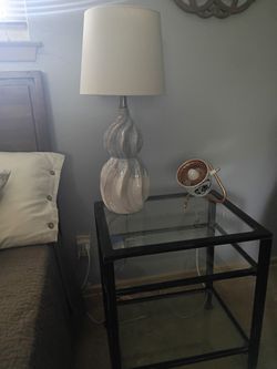 Lamp , Side Table, Fan