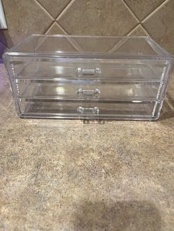 Clear Acrylic 3 Drawer Storage Box for Jewelry/Cosmetics