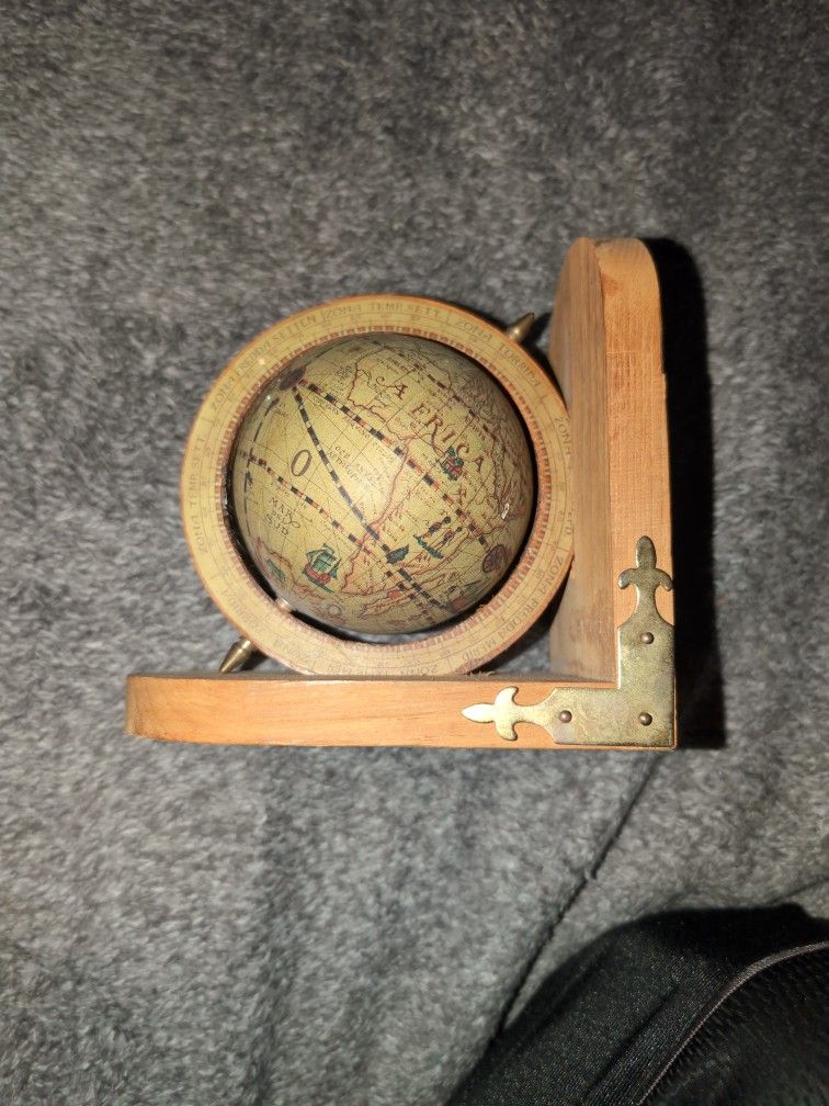Vintage Wooden Globe 