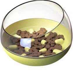 New In Box Yellow Slow Feed  Dog Pet Bowl