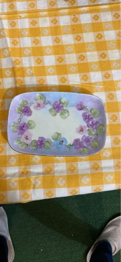 7” c 5” Vintage Porcelain Artist Signed Trinket Yray