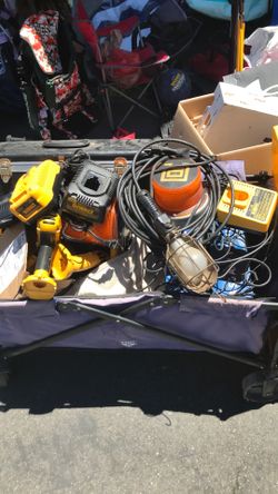 Battery powered drills and all kinds of batteries and chargers. kinds of other stuff .