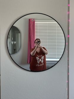 Very nice heavy mirrors . I have 3 circle ones and 1 oval . $10 each for circle and $20 for the oval .