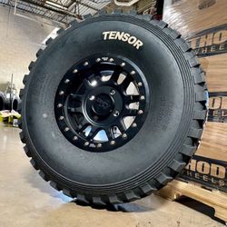 Drtylife 15x7 5x114.3 Beadlock Wheels & 35x10-15 TEMSOR DS TIRES FOR: RZR PRO S & Pro R Expedition Ranger Xd UTV SXS 