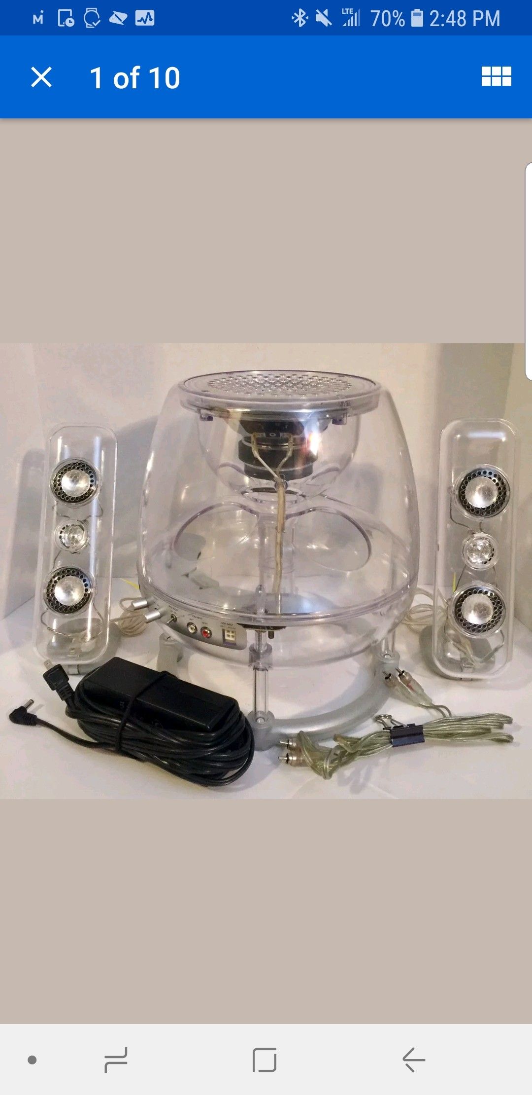 Virtual Reality Sound VRS2.1C Powered Subwoofer VR3 Clear w/ Two Speakers