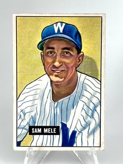 Vintage 1951 Bowman Gum Baseball Card. Sam Mele # 168