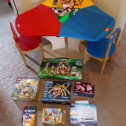 LEGO And Other Brands Lot With Rare Lego Table 