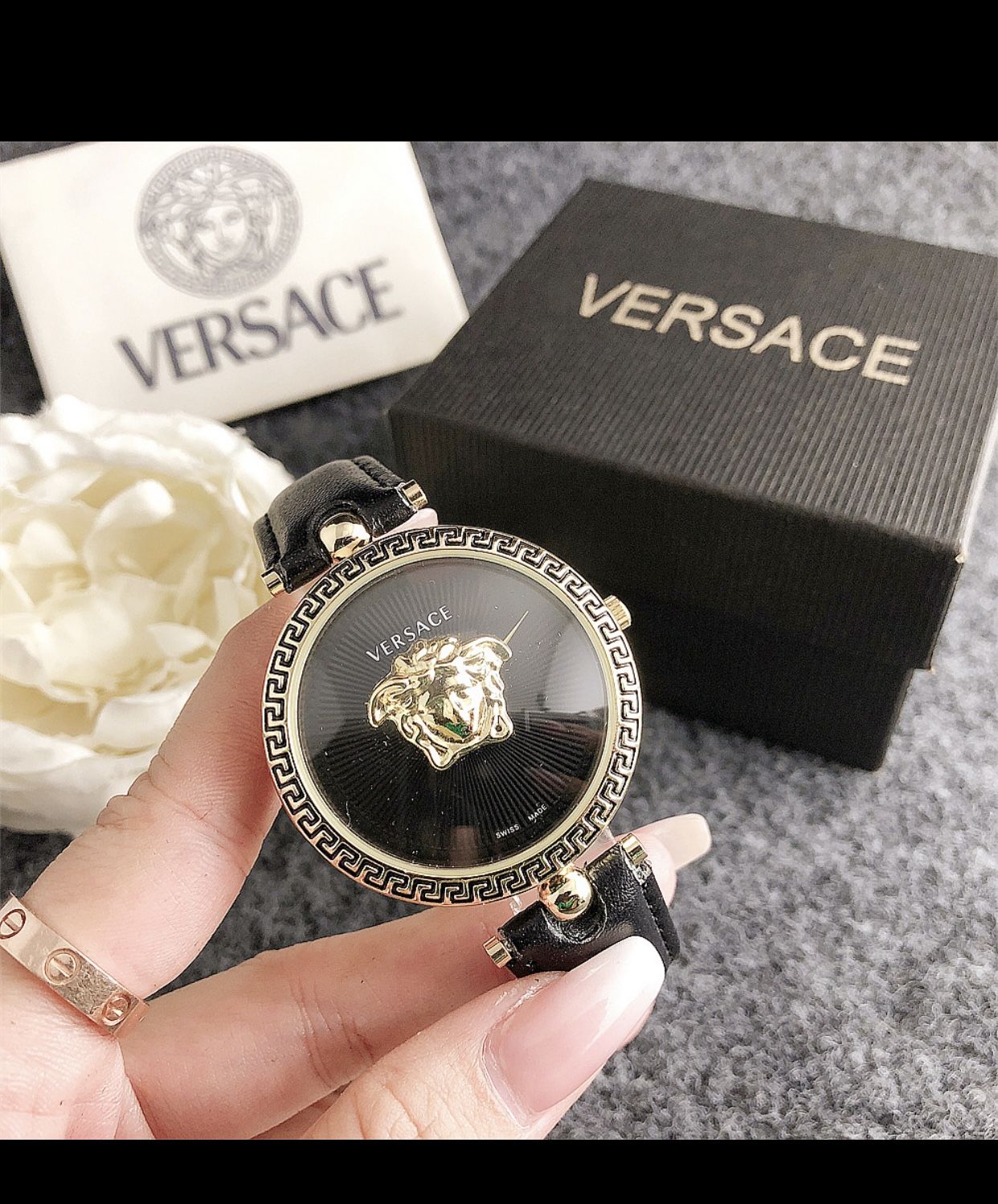 Versace Watch W/ Leather Band