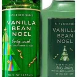 Bath & Body Works Vanilla Bean Noel Body Wash - Green