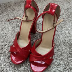 Red Heels With Ankle Strap