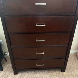 5 Drawer Dark Wood Dresser