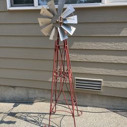 5 Foot Metal Garden Windmill