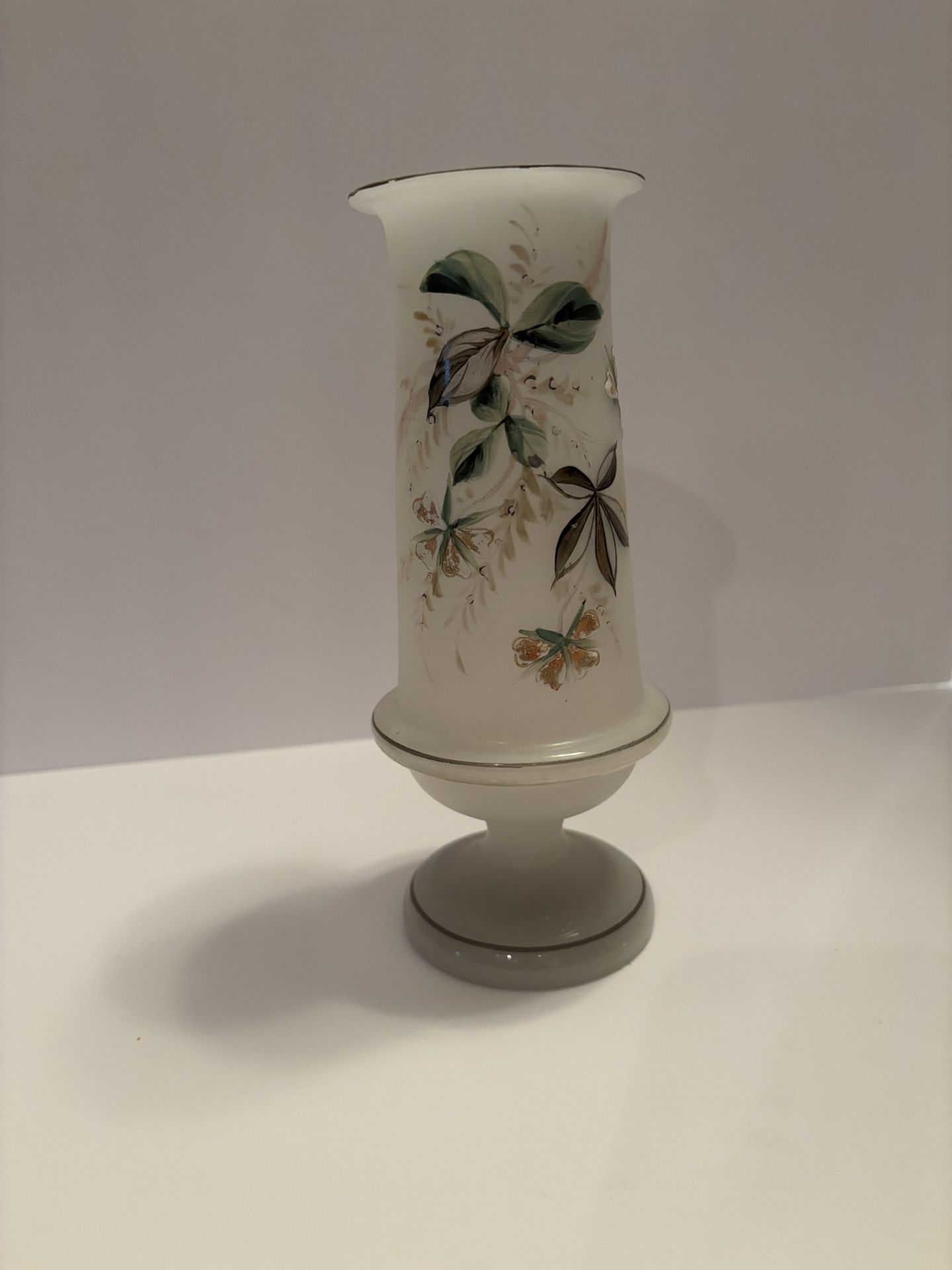 Antique Bristol Opaque Glass Vase Victorian