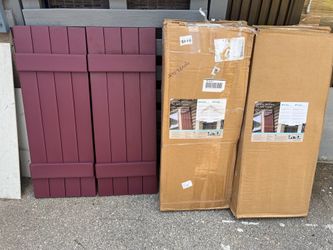 “New” 15” x 39” Board and Batten Shutters in Vineyard Red ( 2Pairs)