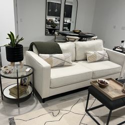 Glass & Black Metal Round Table 