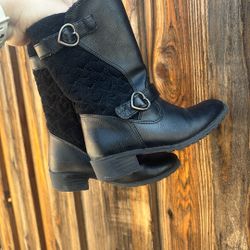 Girl Black Boots Size 8