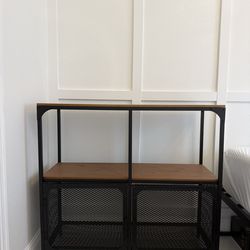 Bookshelf / Shelf Unit Black Metal Wood