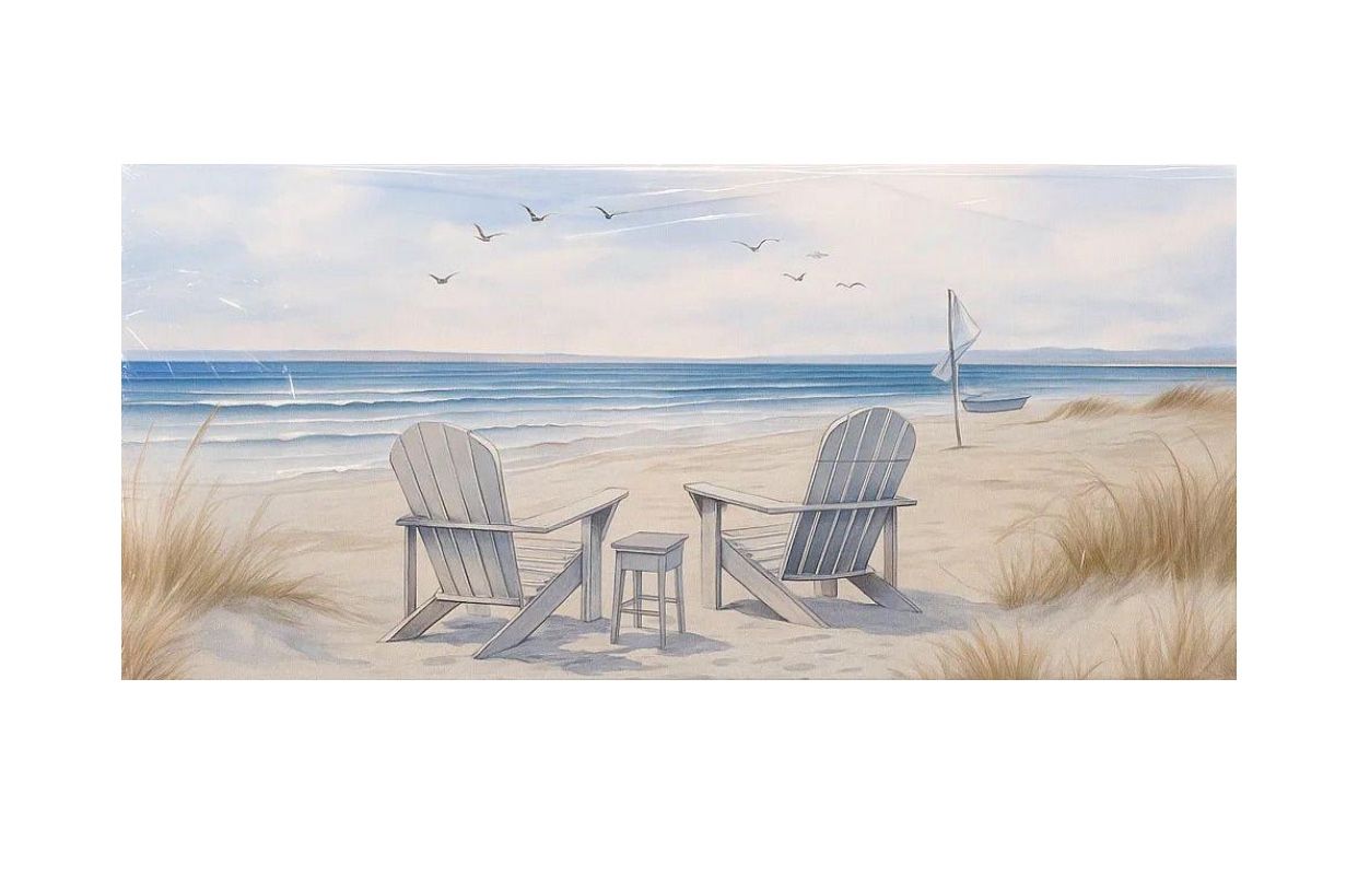 Beach Canvas Wall Art for Bedroom - Seascape Pictures Wall Art for Living Room - Bathroom Wall Art Decor Size 24" x 48"