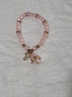 Glass Beaded Stretch Bracelets With Charms, NWOT 