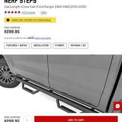 Steps/Nerf Bar Style, 2019 -2025 Ford Ranger NIB