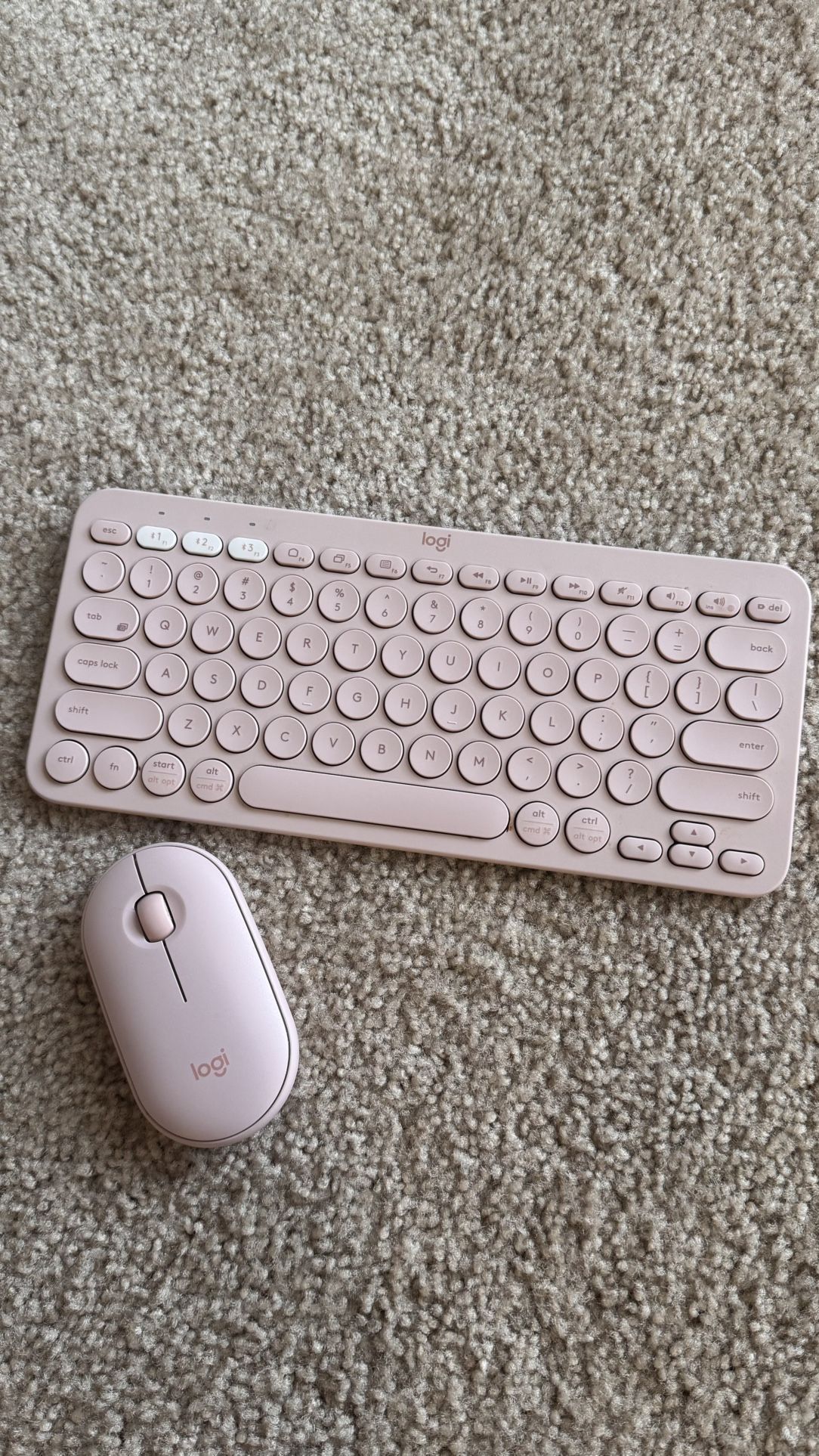 Pink Logitech K380 Mouse & Keyboard
