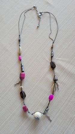 Chico's Stone, Pewter Metal Necklace