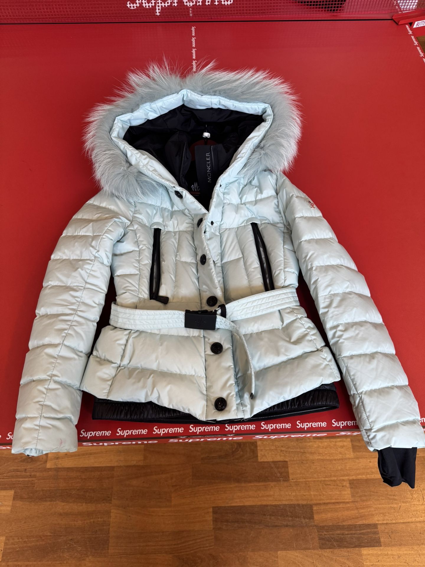 Moncler Beverly Giubbotto Down Coat W Fur Womens 2 Small
