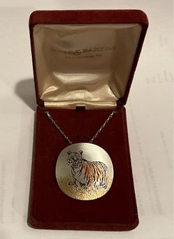 Vintage Reed & Barton Tiger Damascene 18” Necklace W/ Clasp