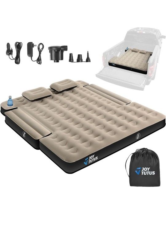 JOYTUTUS Truck Bed Air Mattress for 5.5-5.8Ft Full Size Short Truck Beds Inflatable Air Mattress for Outdoor Camping, Truck Tent Accessories with Pump