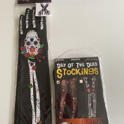 🌹 💀 Day Of The Dead Gloves & Fish Net Stockings 💀 🌹 