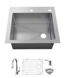 25 in. Drop-In Single Bowl Kitchen Sink