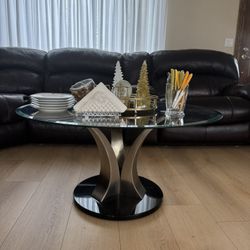 Glass Round Coffee Table 