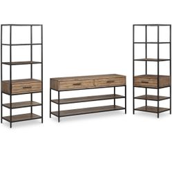 Gatlin Entertainment 3-Pc. Wall Unit (TV Stand & 2 Piers), Created for Macy's