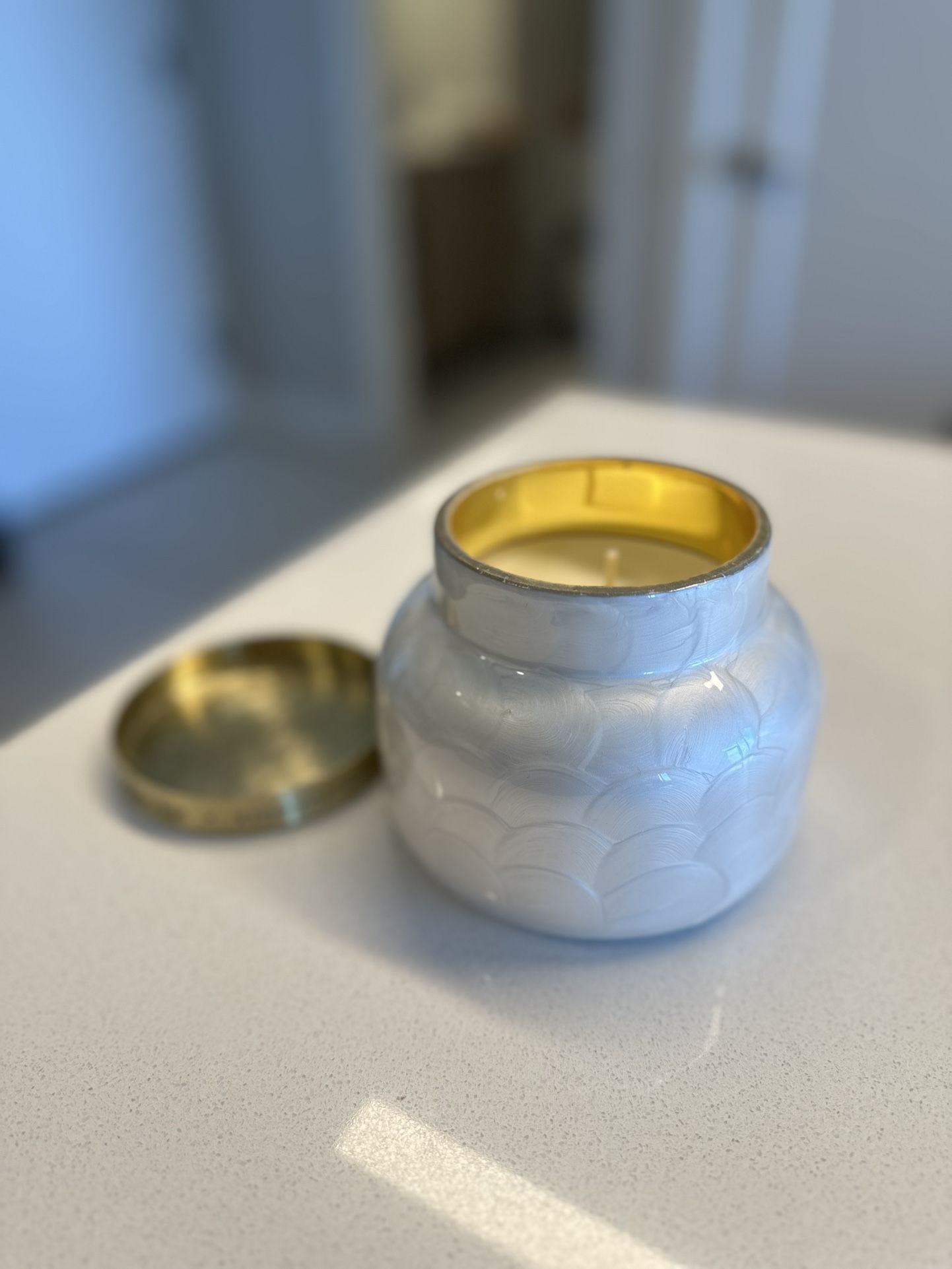 Anthropologie Capri Blue Volcano Capiz Jar Candle