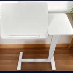 Overbed Bedside Desk Mobile Rolling Laptop Stand Tilting Overbed Table with Wheels Height Adjustable Tray Table for Laptop Bed Sofa Side Table ,Bedsid