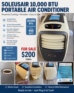 SoleusAir 10,000 BTU Portable Air Conditioner