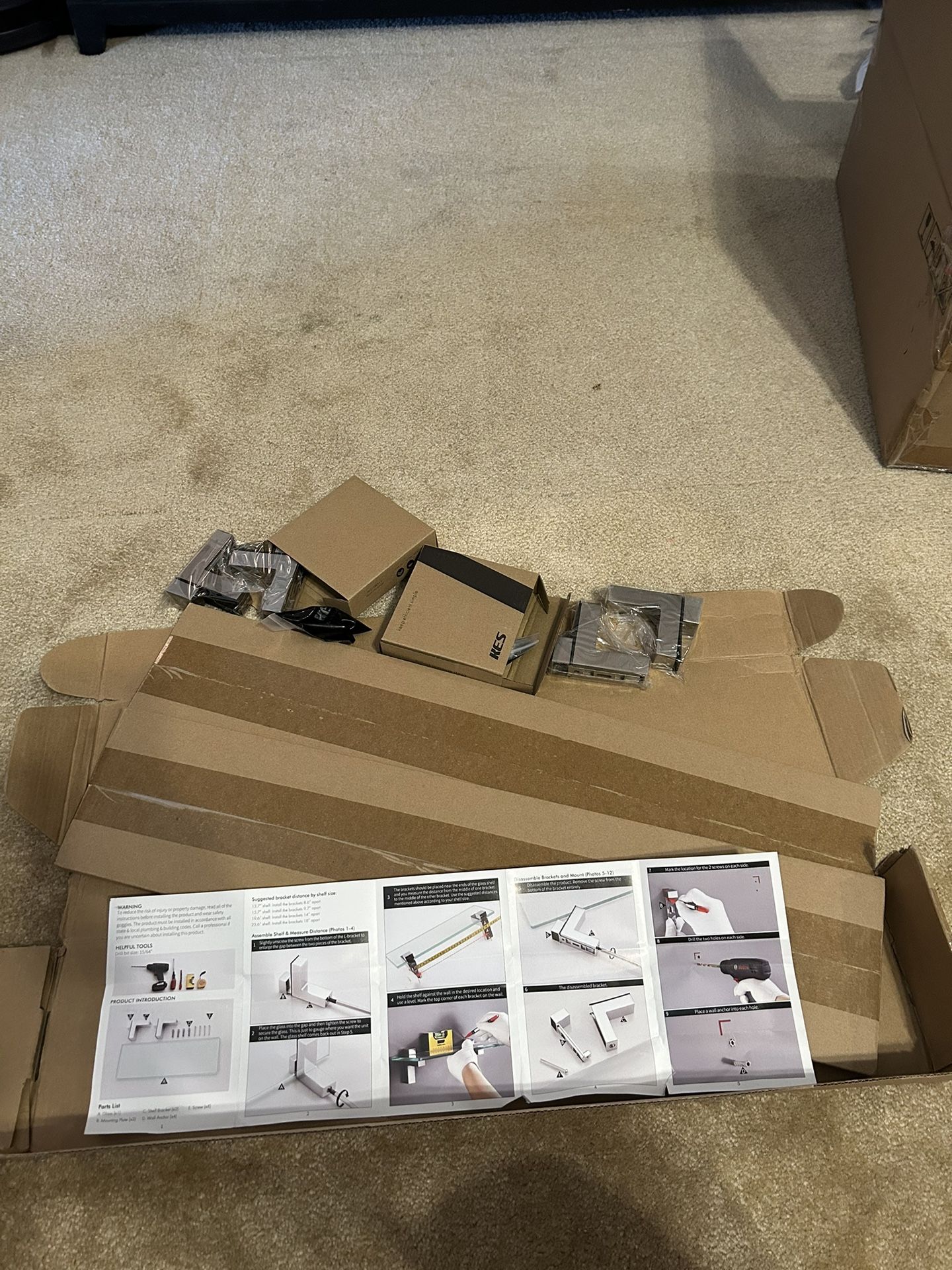 Glass Shelf, Set of 2 Invisible Wall Shelves