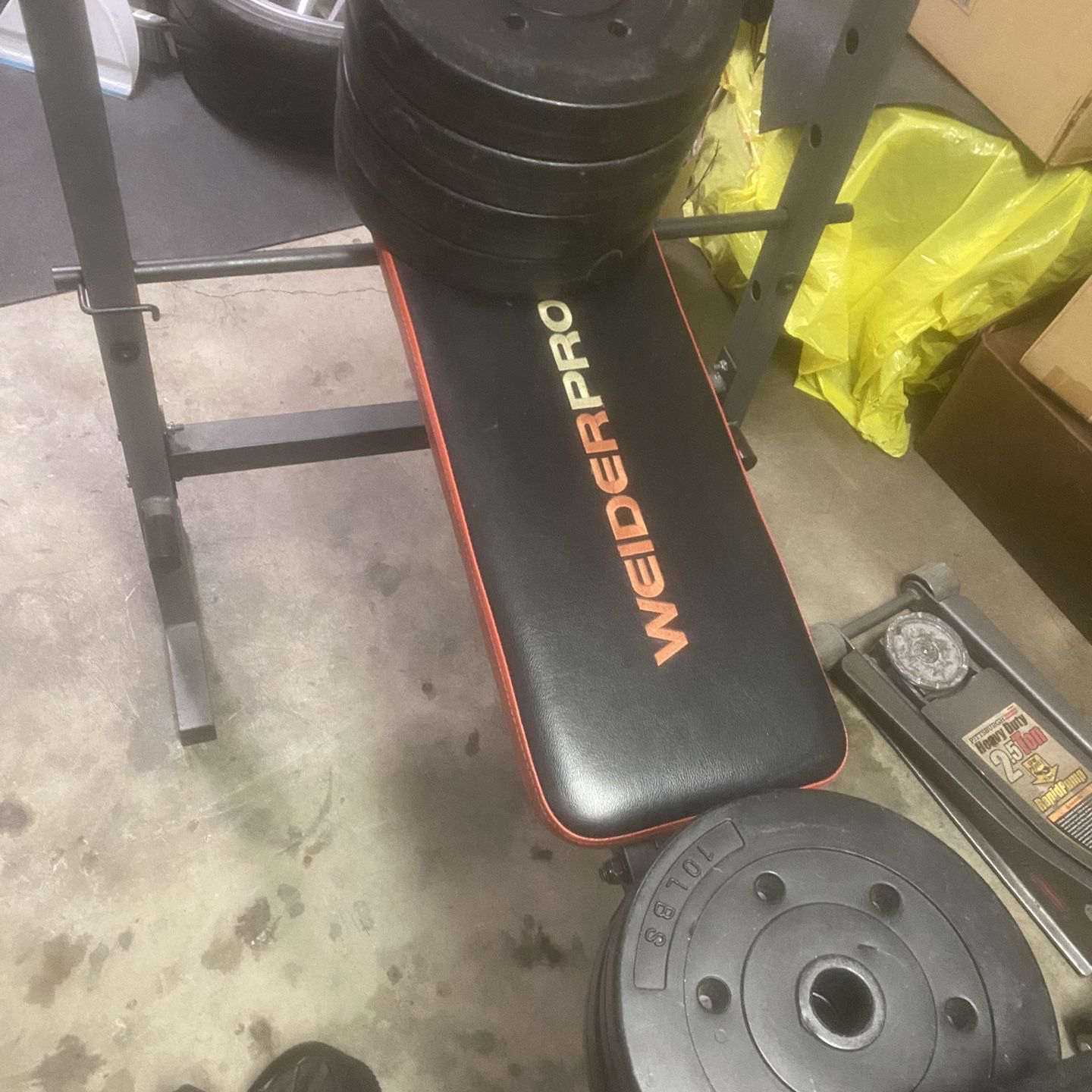 Weider Pro 245 Weight Bench Barbell Plates Ankle Arm Velcro Weights Go Fit Ab Roller for Sale in Beaverton OR OfferUp