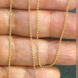 💛18k Rolo Gold Chain Necklace- Size 16