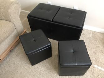 Storage black leather