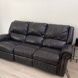 Leather Reclining Sofa (Used)