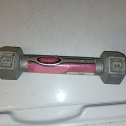 Three pound cast iron dumbbell