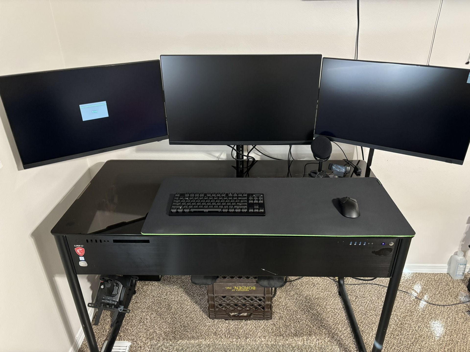 Lian Li Computer Case / Desk DK-02X + Ergotech Monitor Stand