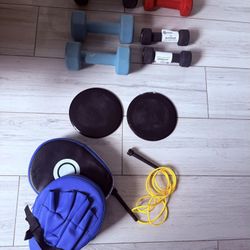 Dumbbell Set With Pull-up Bar And Rope With Gym Mat