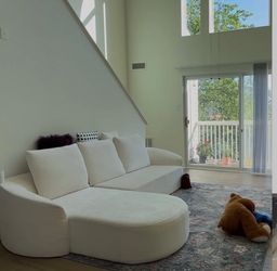 White Modular L-Shape Sectional Sofa
